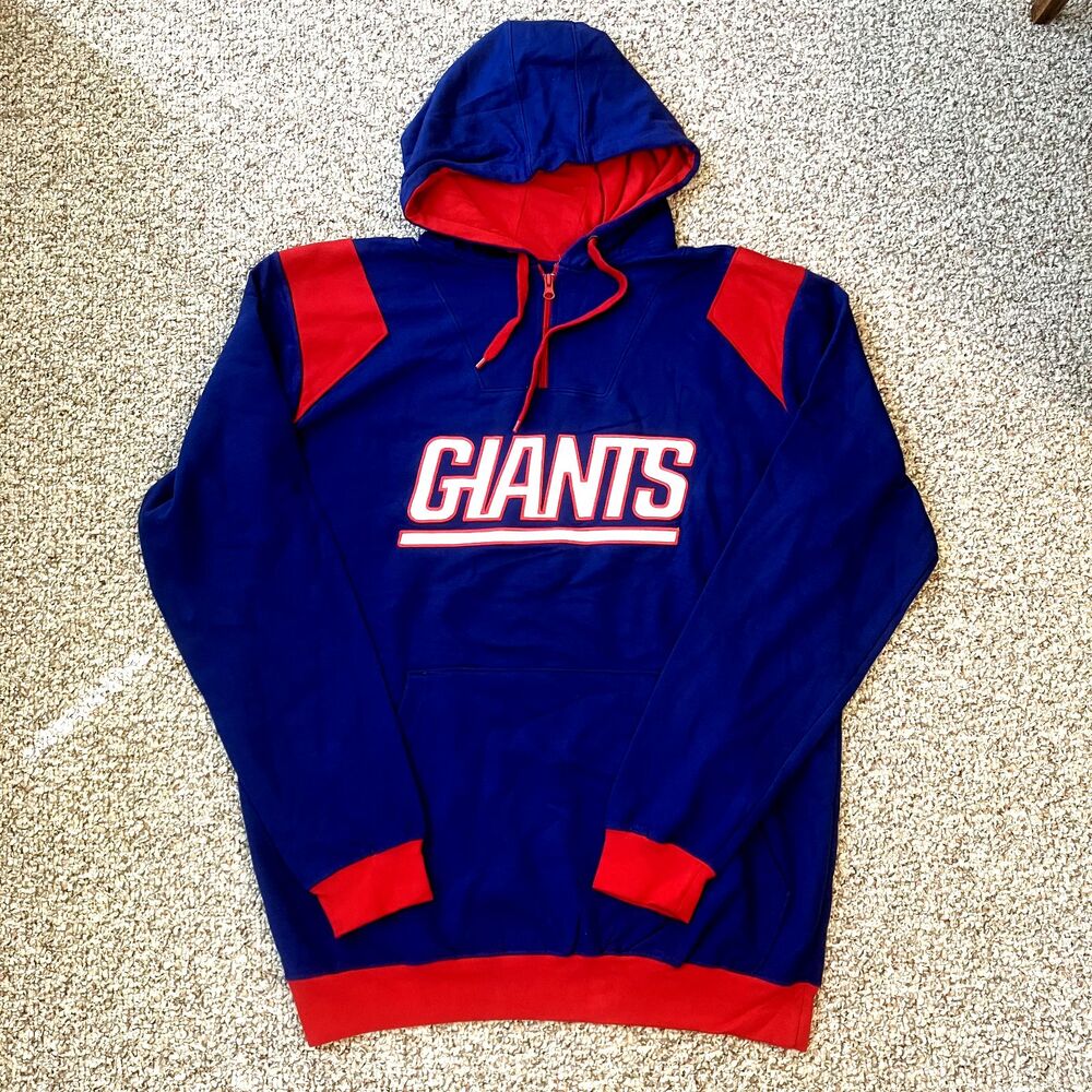 NWOT NFL Team Apparel New York Giants Hoodie Sweatshirt Mens Size XLT Blue Red